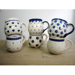 6 blandede krus 20 cl