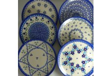 6 blandede Frokost Tallerkener 19 cm. bl nuancer