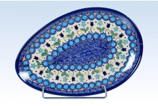 Hndmalet oval fad/tallerken 25 cm. - Unika 6