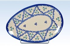 Hndmalet oval fad/tallerken 25 cm. - Nostalgi b211