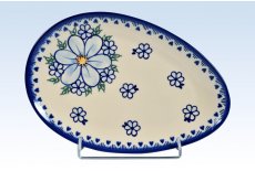 Hndmalet oval fad/tallerken 25 cm. - Nostalgi c28