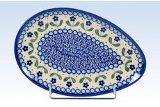 Hndmalet oval fad/tallerken 25 cm. - Nostalgi c27