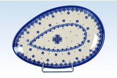 Hndmalet oval fad/tallerken 25 cm. - Nostalgi c8