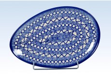 Hndmalet oval fad/tallerken 25 cm. - Nostalgi c18