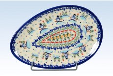 Hndmalet oval fad/tallerken 25 cm. - Art 38