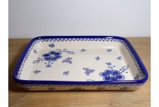 Håndmalet fad 30 cm - Art Blue 296