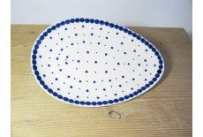 Hndmalet oval fad/tallerken 25 cm. - Nostalgi 1