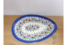 Hndmalet oval fad/tallerken 25 cm. - Unika 21