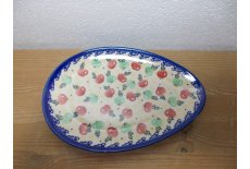 Hndmalet oval fad/tallerken 25 cm. - Unika 93