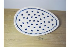 Hndmalet oval fad/tallerken 25 cm. - Nostalgi 10