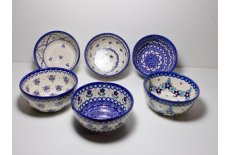 6 blandede skle dia. 13 cm bl nuancer