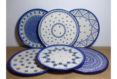 6 blandede Spise Tallerkener 28 cm. bl nuancer