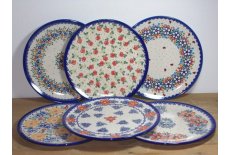 6 Unika Spise Tallerkener 28 cm. rde nuancer